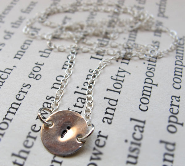 Initial charm silver necklace