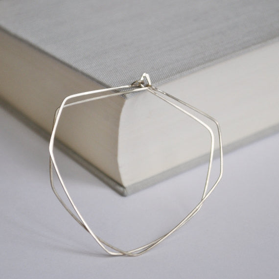 Diamond Geometric Hoops - Sterling Silver Jewelry