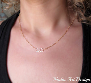 Infinity pendant gold necklace