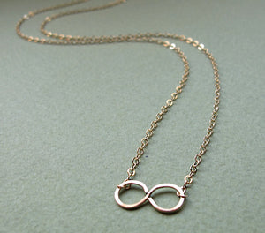 Gold Infinity Pendant Necklace - Gift for Her