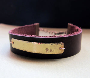 Men's Leather Bracelet - Personalized Gift for Him
