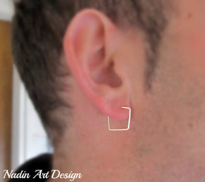 Square earring for men