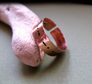Morse Code Ring - Copper Name Ring