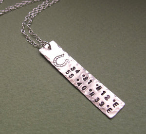 Hand Stamped Personalized GPS Pendant Necklace