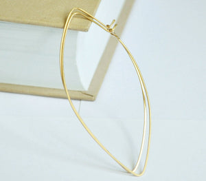 Marquise Hoop Earrings - Gold Leaf Hoops