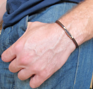 Adjustable Black / Brown Mens Bracelet