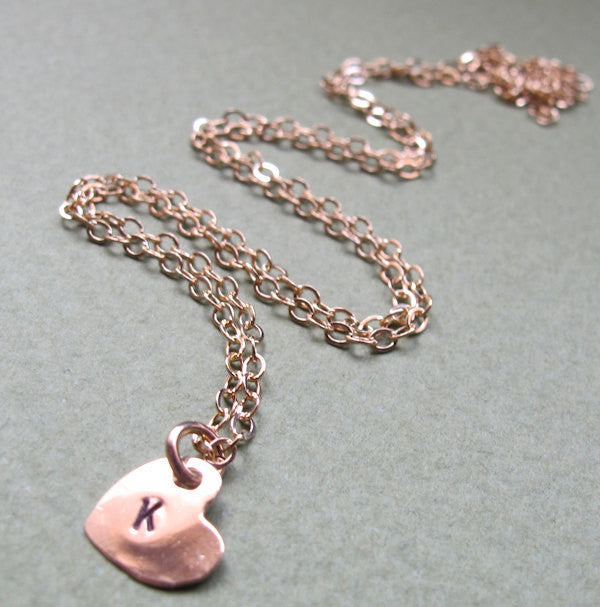 Initial Charm heart gold necklace