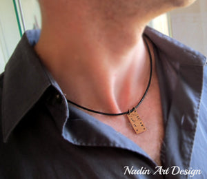 Custom Men's Coordinates Pendant Necklace