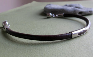 Men's Leather Bracelet with Magnetic Clasp