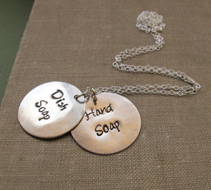 Sterling Silver Engraved Disc Necklace