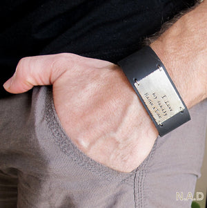 Leather Cuff - Wide Bracelet for Men