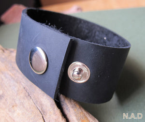 Wide Leather Wristband for Men