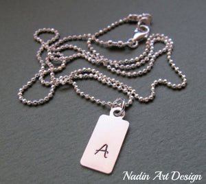Initial tag chain necklace