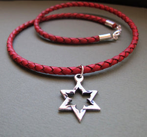 red necklace with star of david