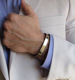 Personalized Husband Bracelet - Custom Engraved Bracelet for Dad