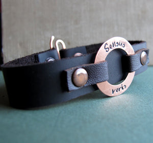Personalized Leather Mens Wristband