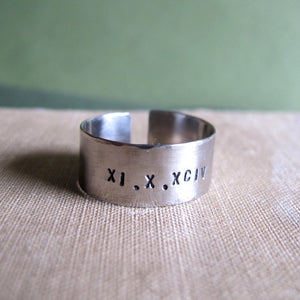 Roman Date Ring - Personalized Anniversary Gift