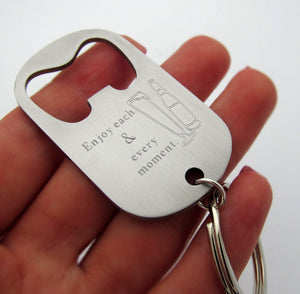 Custom Bottle Opener Keychain, Cool Mens Gifts