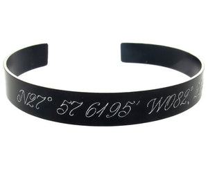 coordinates engraved cuff bracelet