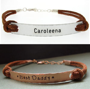 Personalized Daddy Bracelet - Leather Mens Bracelet
