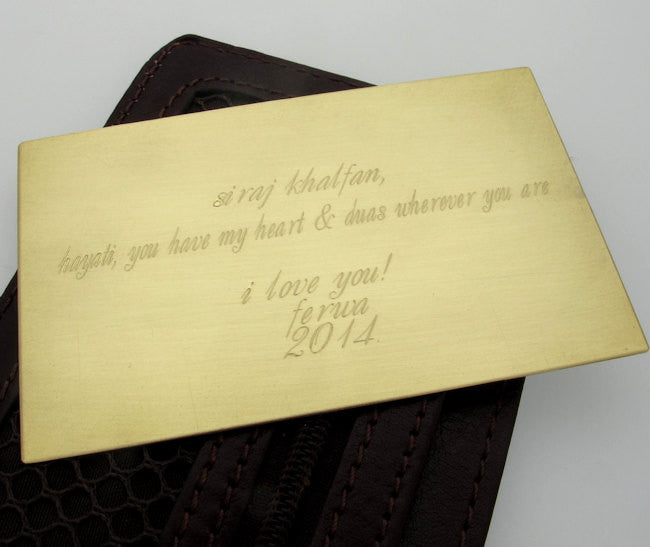 Engraved Wallet card