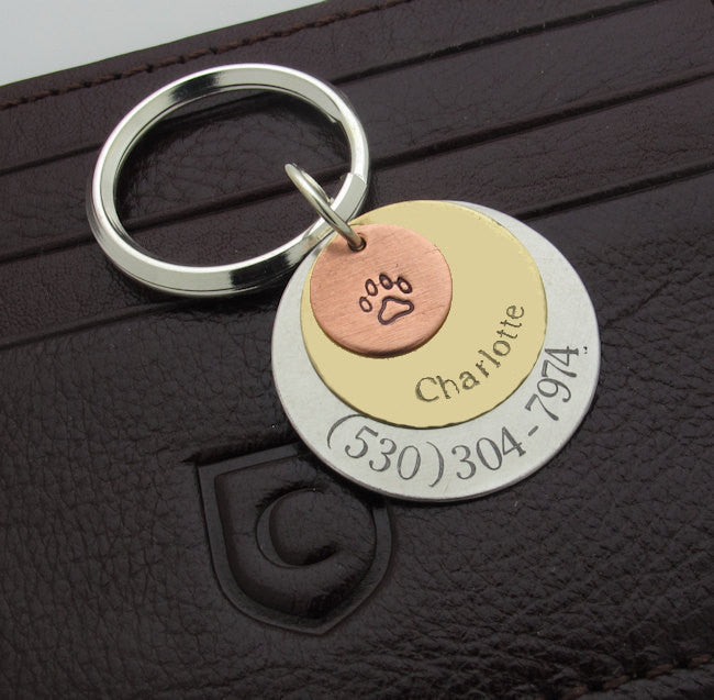 Engraved discs keychain