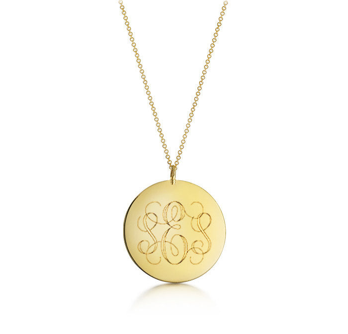 Monogram Initials Necklace - Gold Filled Jewelry 