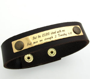 Quote Leather Bracelet - Mens Wristband