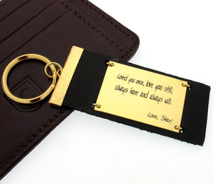 Leather Quote Key Chain