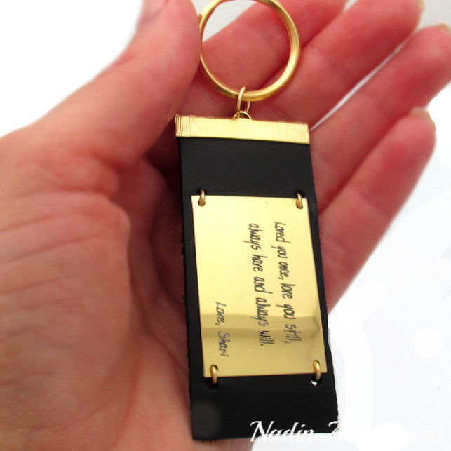 Custom phrase engraved keychain for men