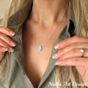 Hamsa pendant necklace for women