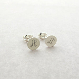 Monogram Sterling Silver Initial Studs