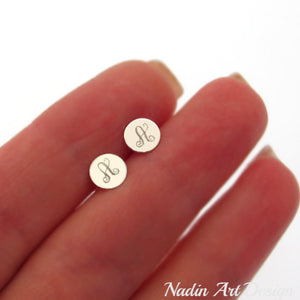 Small round initial studs