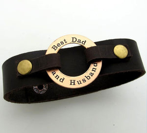 Groomsmen gift - Engraved Leather Bracelet