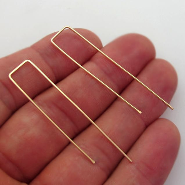 Gold long threader earrings