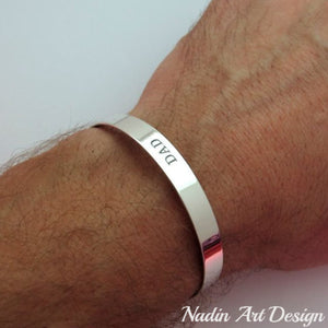 Classic Silver Cuff with Engraving