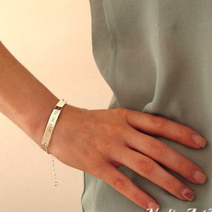 Jewish silver bracelet - Hebrew engraved bracelet - Gift for her
