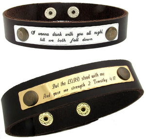 Engraved Handwriting Bracelet for Men - Personalized Gift