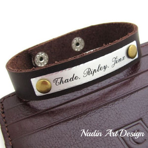 Adjustable custom leather bracelet