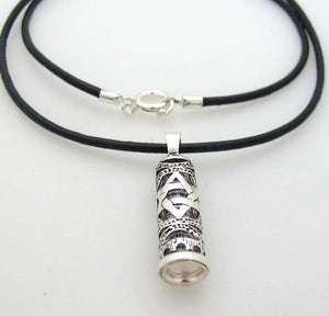 Mezuzah Necklace with Scroll, Mezuzah Case Pendant,