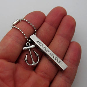 Anchor Charm Personalized Key Chain