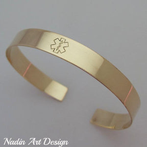 Gold ID medical metal bracelet