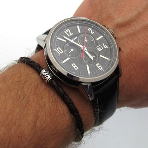 Leather bracelet - Mens Braided Cuff