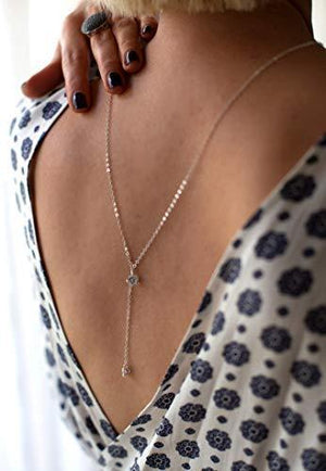Sterling Silver Y Lariat necklace.  Back Jewelry