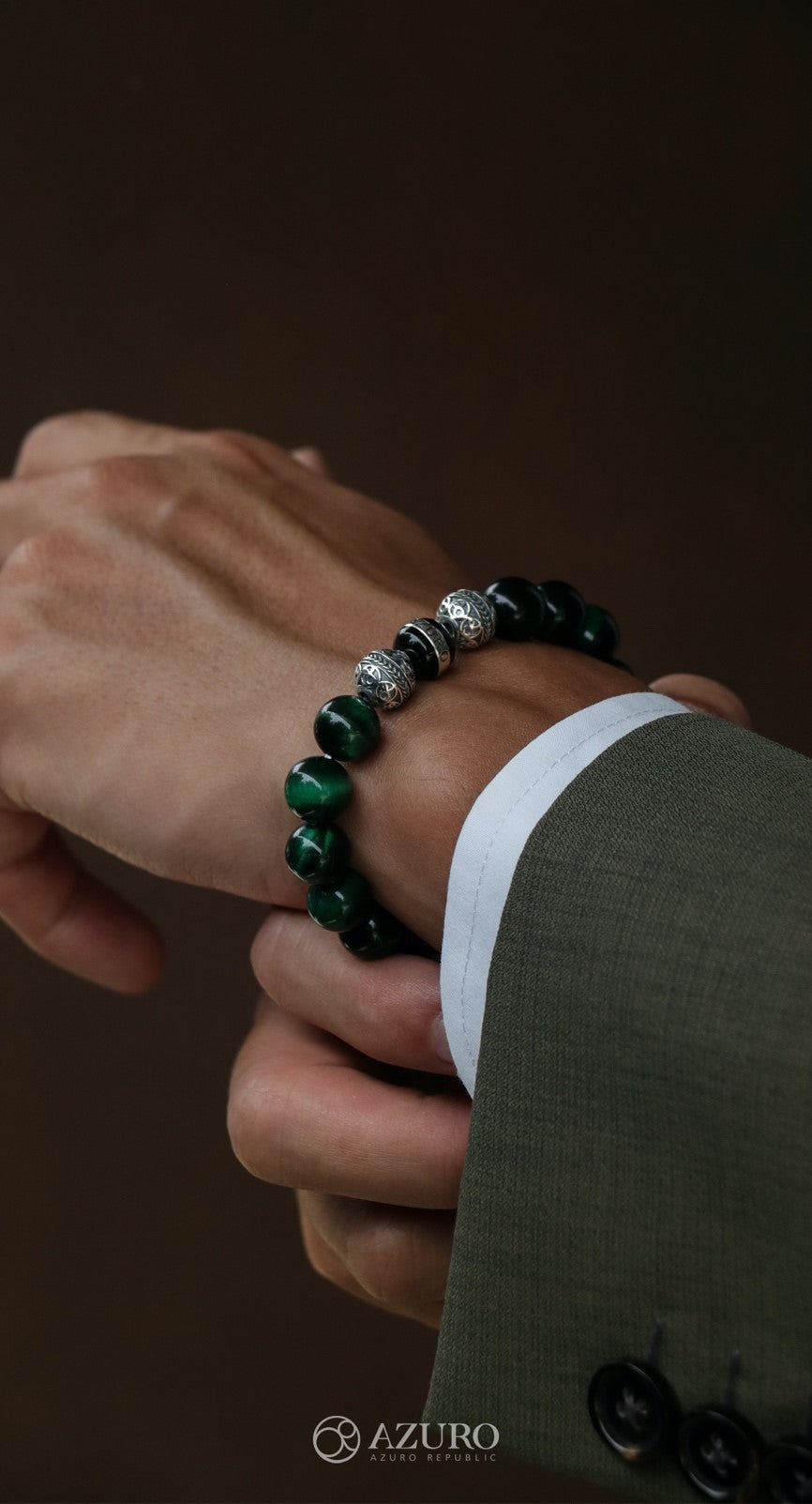 The upraising men’s bracelet brand. Azuro Republic the fine handcrafted beaded bracelet