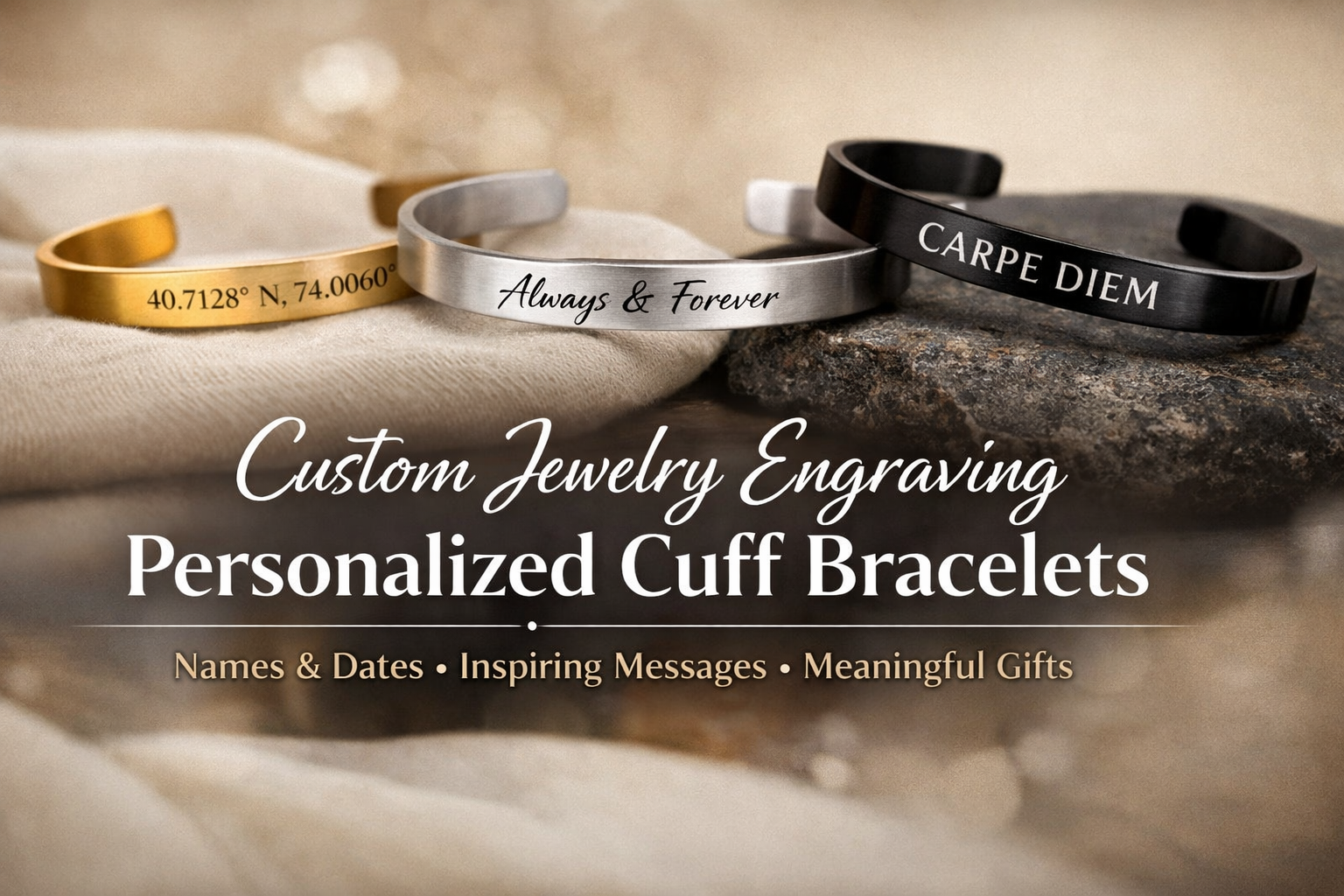 Custom Jewelry Engraving – Personalized Cuff Bracelets
