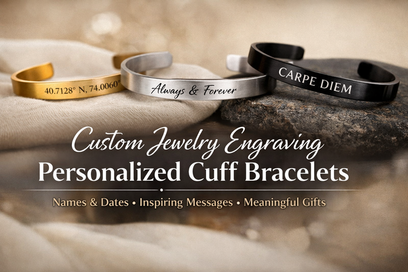 Custom Jewelry Engraving – Personalized Cuff Bracelets