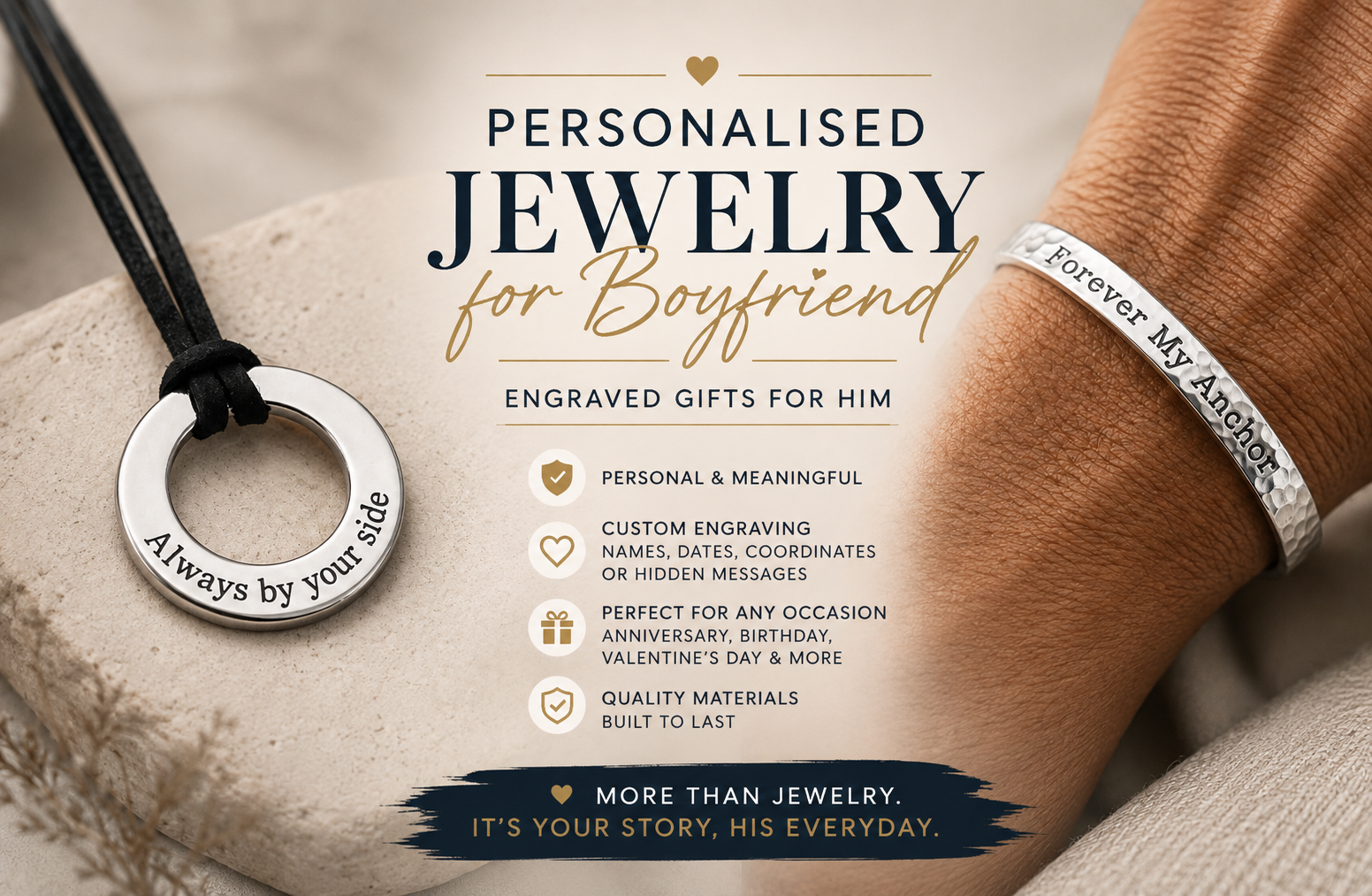 Personalised Jewelry for Boyfriend: Engraved Gifts for Him & Meaningful Gift Ideas