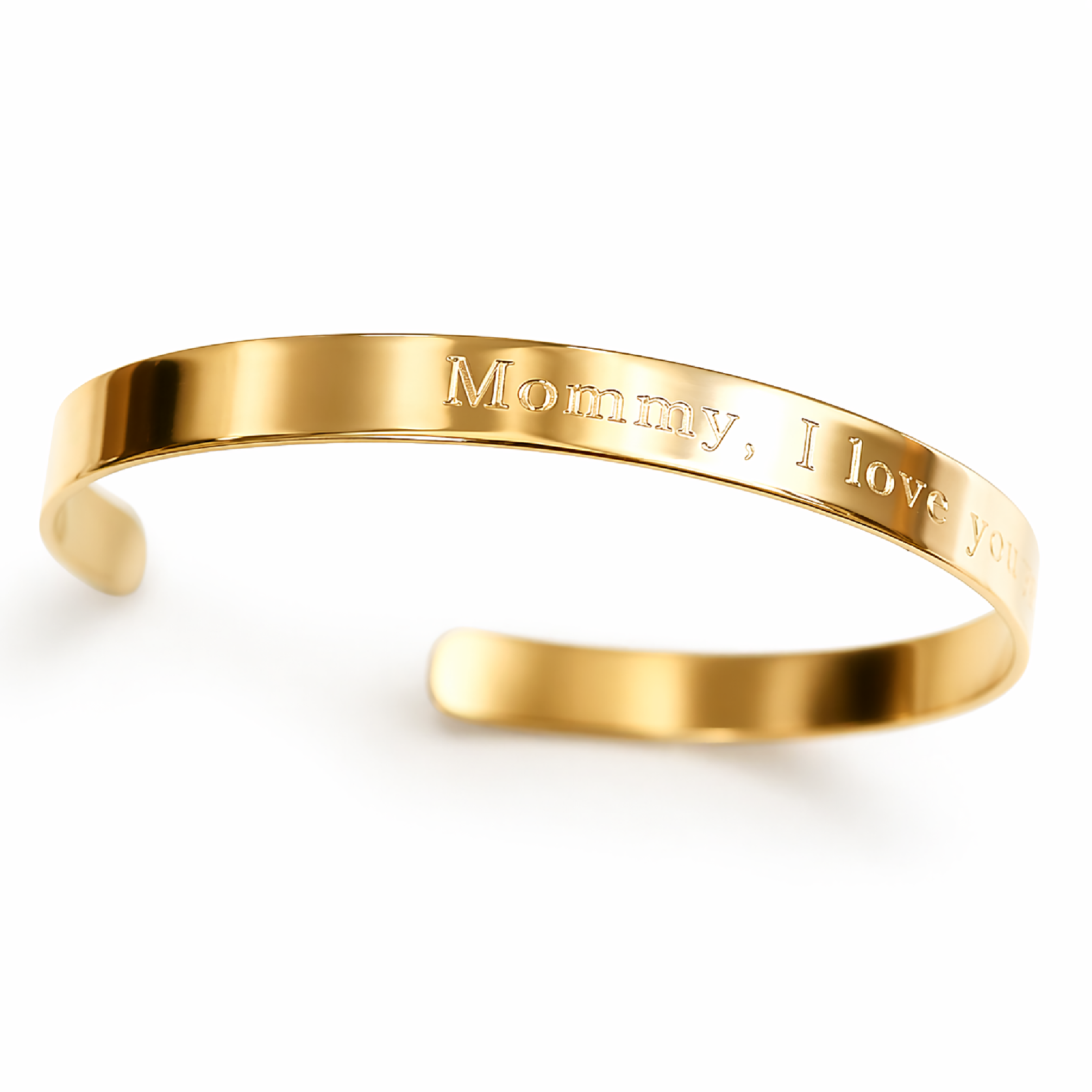 Best Mom Bracelet - Gold Thin Engraved Bangle - Personalized Gift