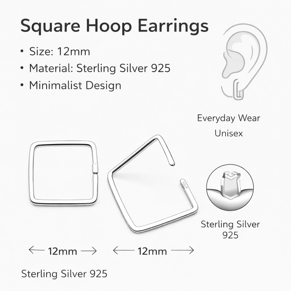 Men's Square Hoop Earring for Men